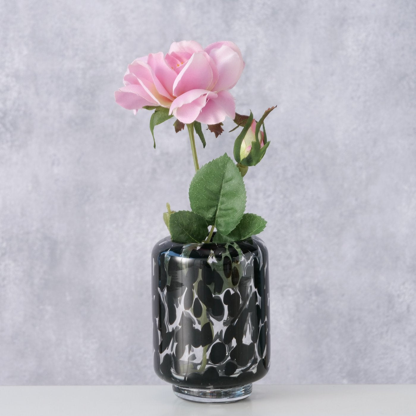 Windlicht/Vase schwarz gemustert von Boltze