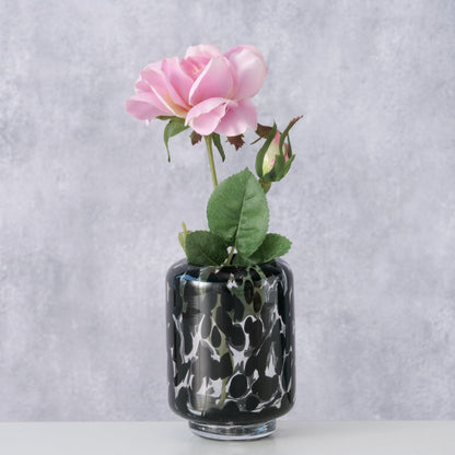 Windlicht/Vase schwarz gemustert von Boltze