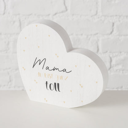 Herz aus Holz mit Spruch Mama/Papa als Geschenkidee von Boltze - Muttertag Vatertag ganz tolle Mama Bester Papa
