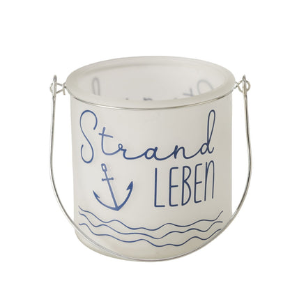 Windlicht "Sailor" Meerliebe/Strandleben aus Glas Strand und Meer von Boltze - Dekoration