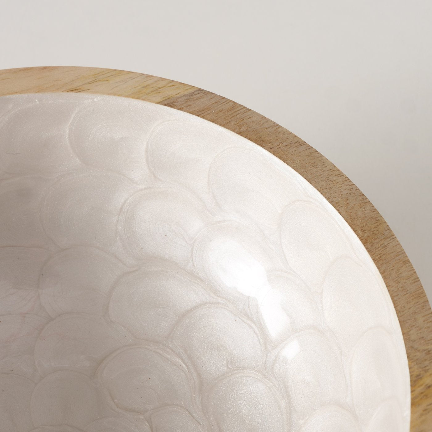 Schale "Shella" aus Mangoholz in Cremeweiß 23cm von Boltze