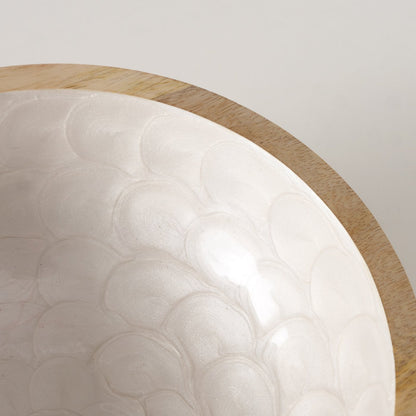 Schale "Shella" aus Mangoholz in Cremeweiß 23cm von Boltze