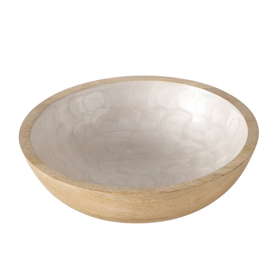 Schale "Shella" aus Mangoholz in Cremeweiß 23cm von Boltze
