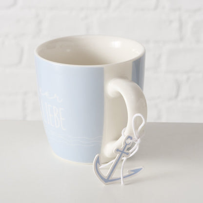 Becher Sailor Meerliebe Strandleben aus Keramik von Boltze - Maritime Becher Geschenkidee