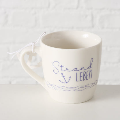 Becher Sailor Meerliebe Strandleben aus Keramik von Boltze - Maritime Becher Geschenkidee