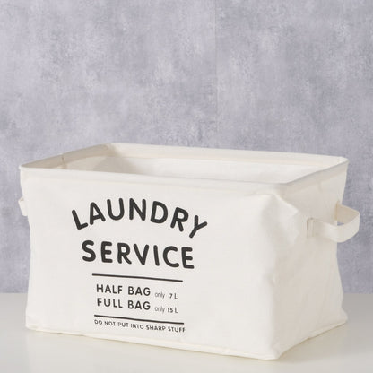 Wäschekorb 15 Liter  aus Baumwolle mit Aufschrift "Laundry Service" von Boltze