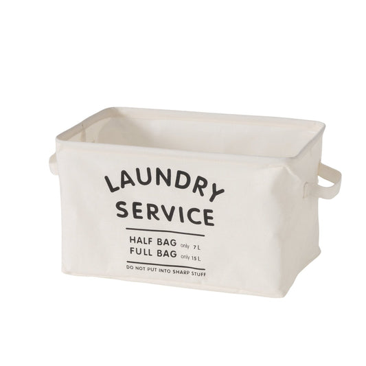 Wäschekorb 15 Liter  aus Baumwolle mit Aufschrift "Laundry Service" von Boltze