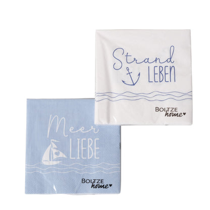 Servietten "Sailor" Meerliebe/Strandleben, 20 Stück von Boltze - Serviette Maritim
