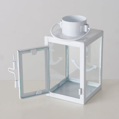 Kleine Laterne (indoor) aus Metall "Anker" blau/weiß/creme von Boltze - Geschenkidee Kerzenhalter