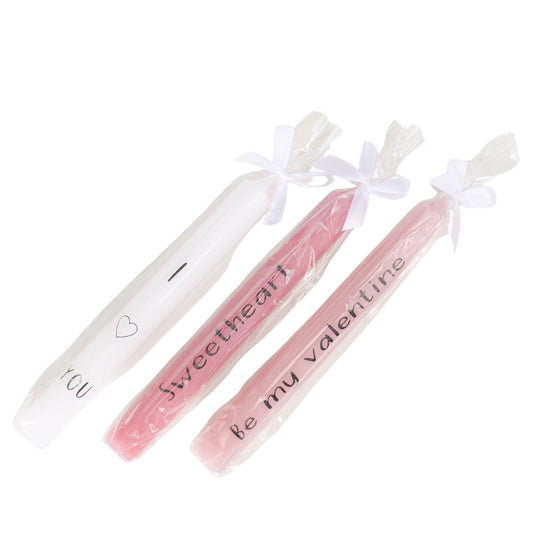Stabkerzen zum Verschenken "Liebe" weiß/pink/rosa von Boltze - Valentinstag Geschenkidee