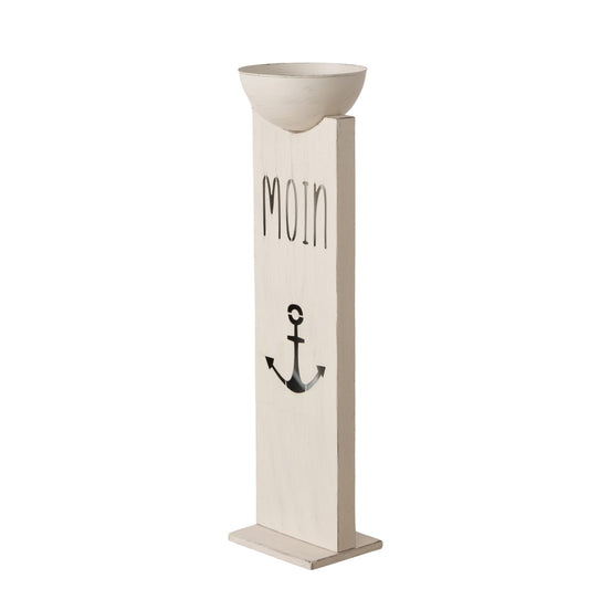 Dekosäule mit Pflanzschale aus Metall "Moin" weiß 118 cm von Boltze - Garten Hingucker Geschenkidee
