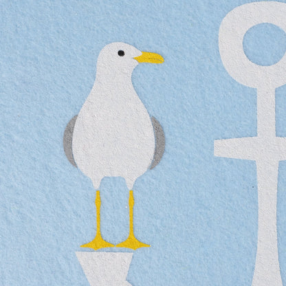 Nordisches Tischset Anker Möwe Hallig blau oder grau von Boltze - Schleswig-Holstein Geschenkidee