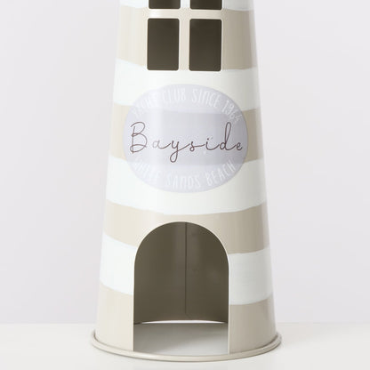 Maritime indoor lanterns made of metal, set of 2, lighthouse beige white - Maritime by Boltze