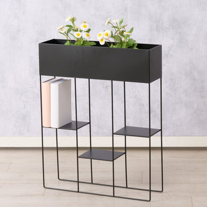 Modernes Regal aus Metall mit 3 Regalböden und Blumenkasten (indoor) von Boltze
