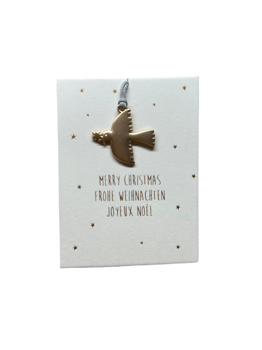 Mini-Ornament "Vogel" mit Grußkarte von räder design - Weihnachten Geschenkidee