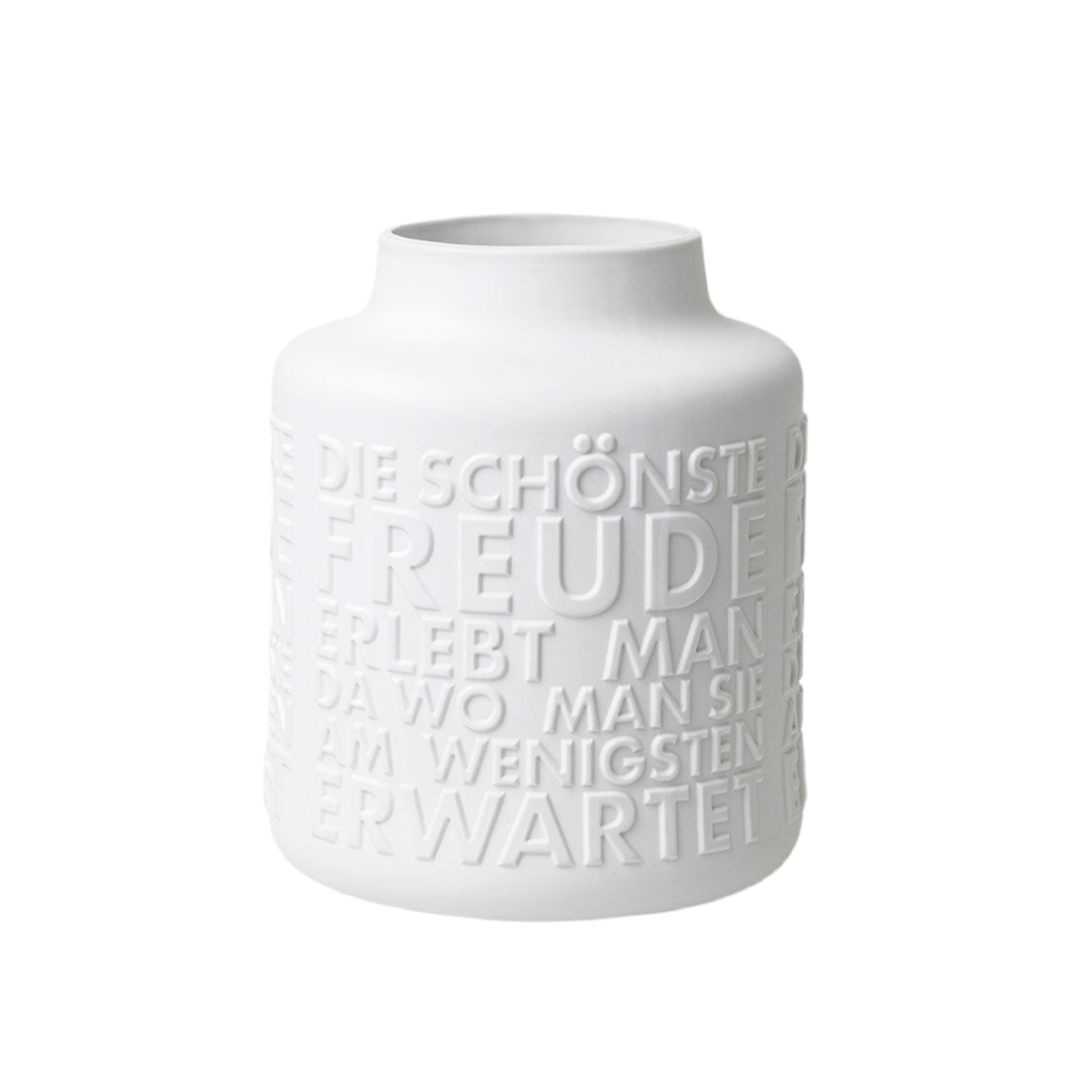 Vase aus Porzellan "Freude" von räder exclusiv Höhe 26 cm, Ø 21 cm Geschenk für gute Freunde mit Spruch - Hochwertige und dekorativ