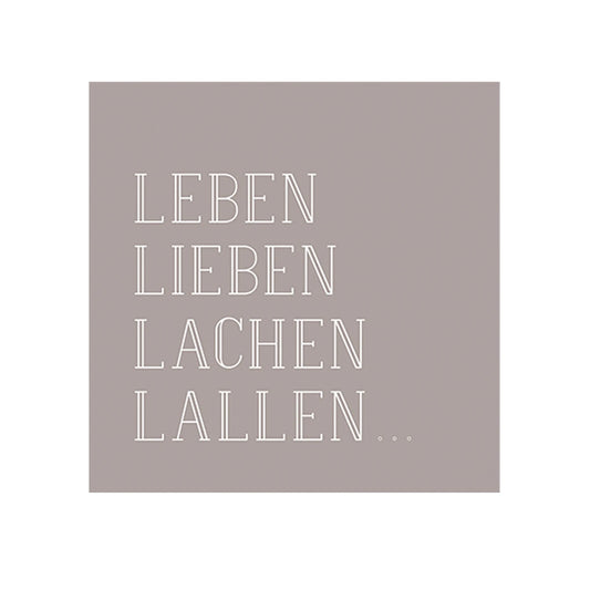 Serviette Cocktailserviette Leben, Lieben, Lachen, Lallen räder Design