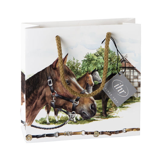 Geschenktasche 18x18 cm "Pferde" von ihr - Geschenkverpackung