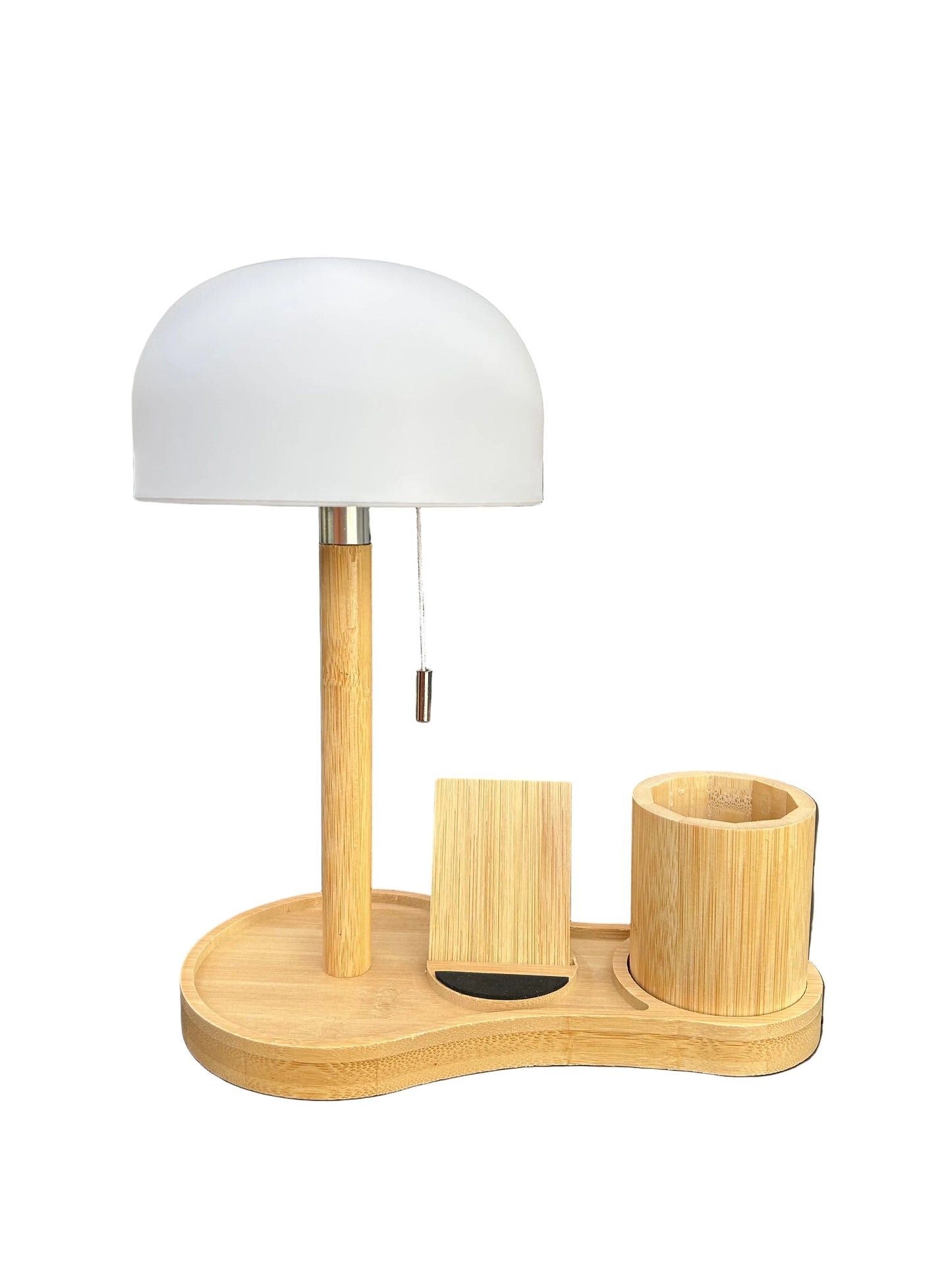 LED Tischleuchte Bambus mit Organizer & Akku – Delight Candles
