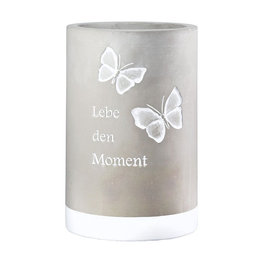 Weinkühler "Lebe den Moment" aus Zement von Gilde - Geschenkidee