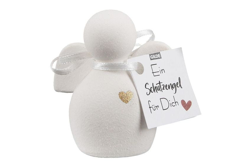 Engel Figur „Heart“ von Gilde – Kleine Keramikfigur mit Herzmotiv