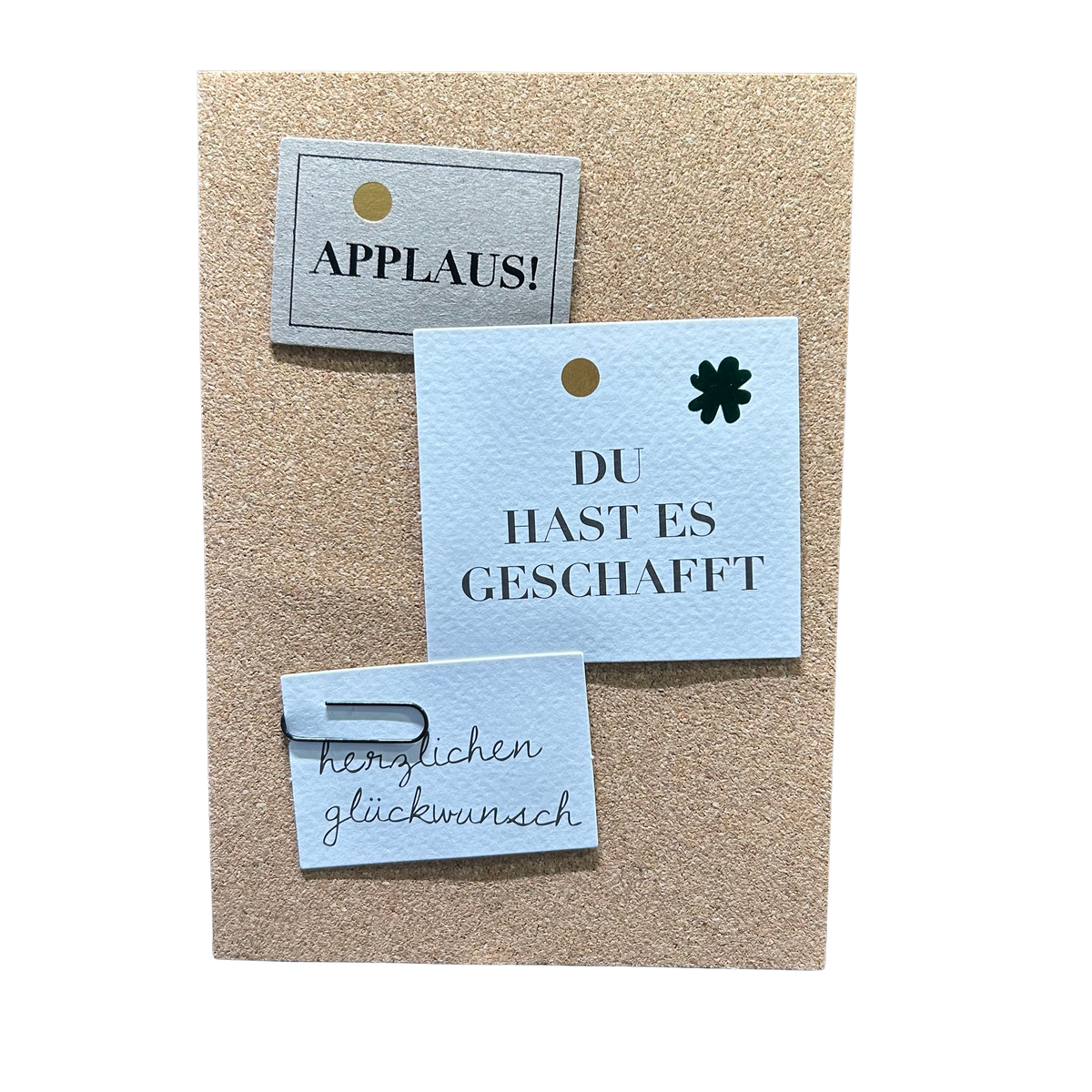 Karte aus Kork „Du hast es geschafft“ mit Umschlag von räder design