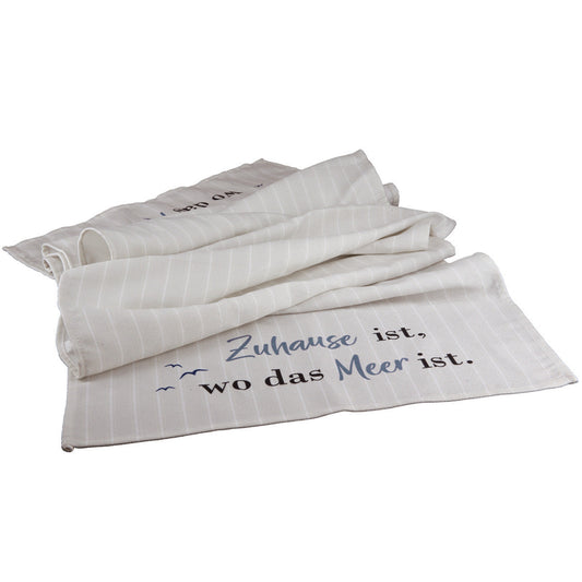 Tischläufer 140cm x 40cm "Zuhause ist wo das Meer ist" von Gilde Maritim Modern Möwen