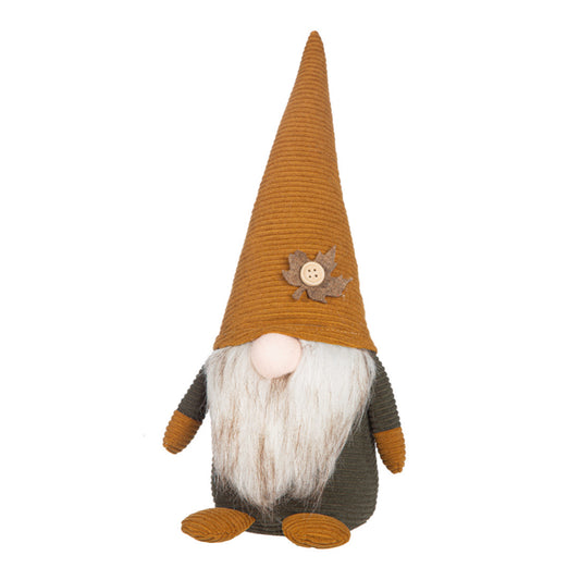 Wichtel Figur „Canadian“ von Gilde – Stoff-Wichtel mit Blattmotiv 24 cm