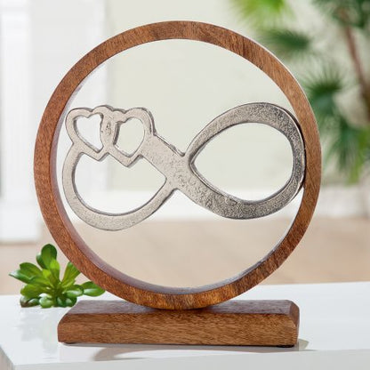 Standrelief Aufsteller Figur rund Unendlichkeit aus Mangoholz von Gilde