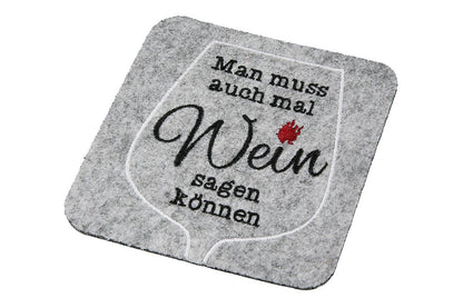 Untersetzer Wein Weinfest aus Filz von Gilde - Wein Mitbringsel Geschenk - Spruch nach Wahl