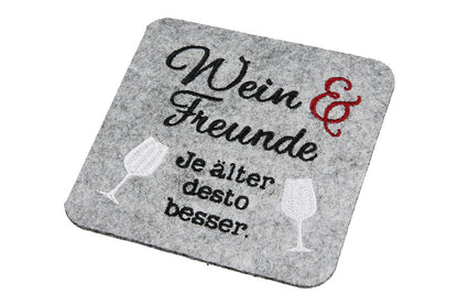 Untersetzer Wein Weinfest aus Filz von Gilde - Wein Mitbringsel Geschenk - Spruch nach Wahl