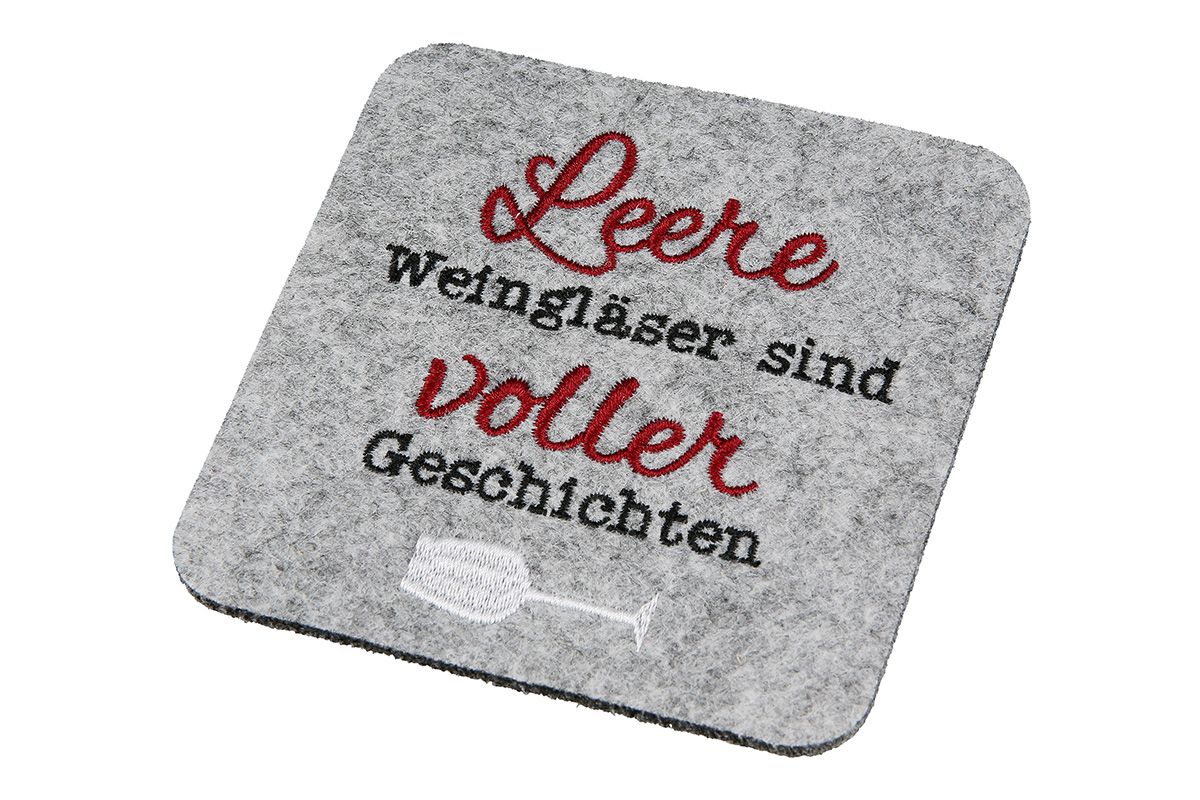 Untersetzer Wein Weinfest aus Filz von Gilde - Wein Mitbringsel Geschenk - Spruch nach Wahl