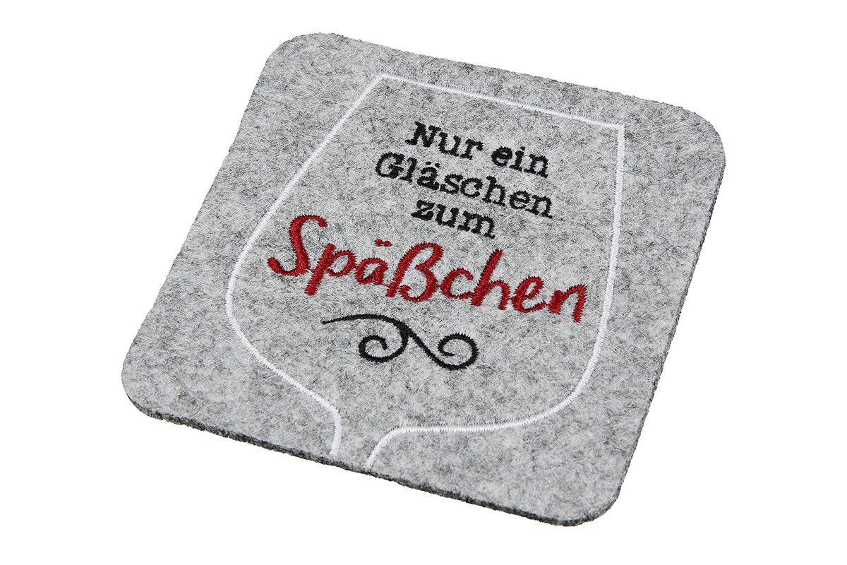 Untersetzer Wein Weinfest aus Filz von Gilde - Wein Mitbringsel Geschenk - Spruch nach Wahl