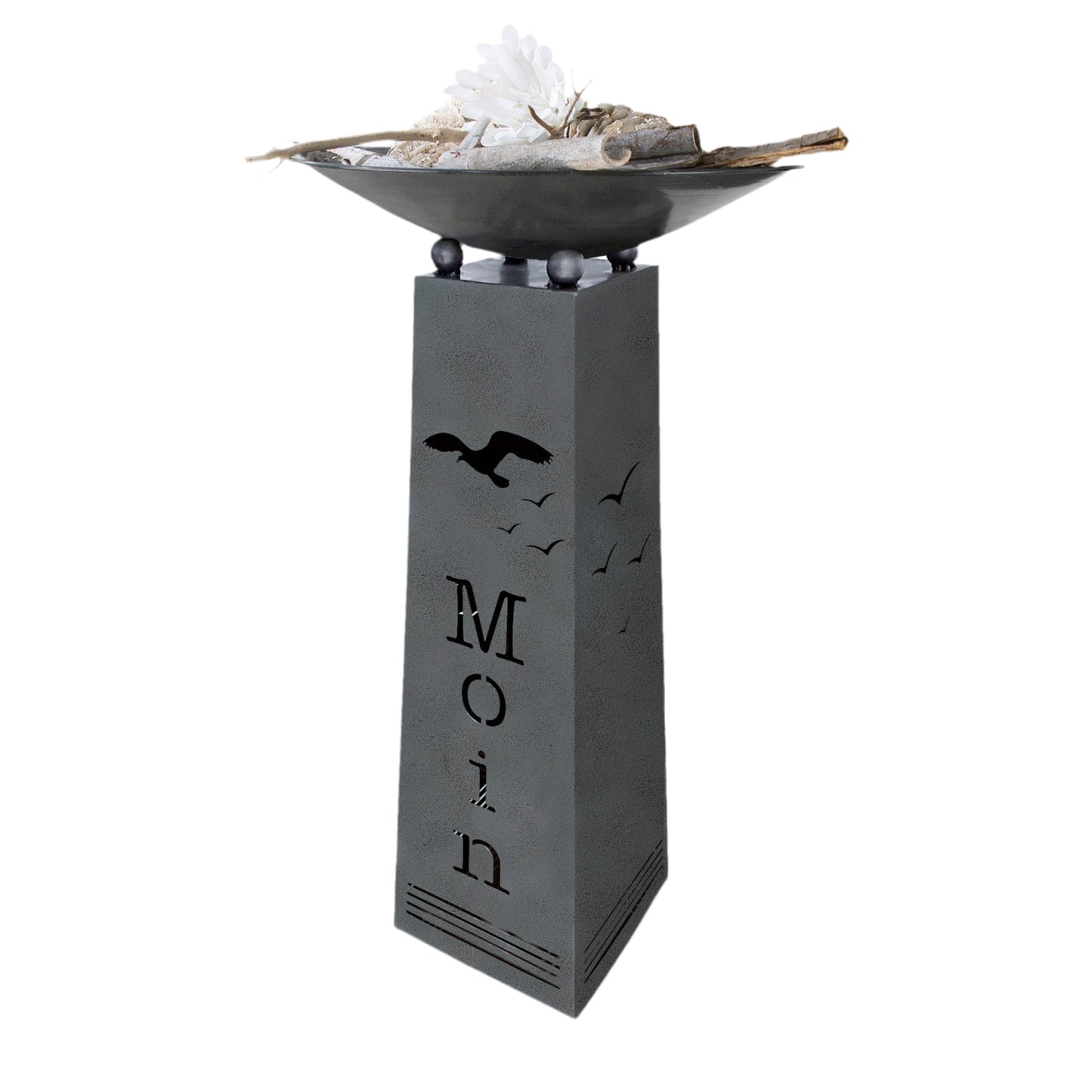 Schalenständer Blumenständer Moin Möwe aus Metall von Gilde - Hingucker - 95cm hoch