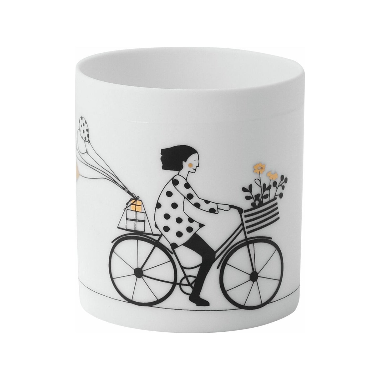 Teelichthalter aus Porzellan "Fahrrad" mit Fahrradmotiv von räder design - Kerzenhalter Geschenkidee