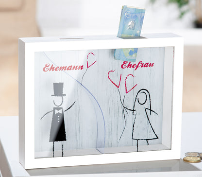 Spardose rechteckig " Hochzeitspaar " von Gilde - Hochzeit Geschenk Geschenkidee