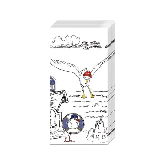 Maritime Papiertaschentücher " Freche Möwen " von ihr - Geschenkidee