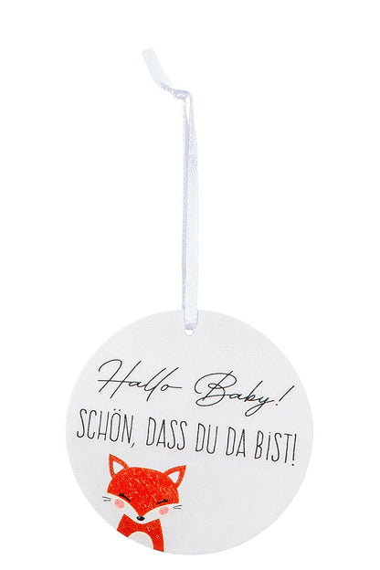 Geschenkanhänger Hallo Baby von Gilde - Geburt Geschenk Wünsche Anhänger