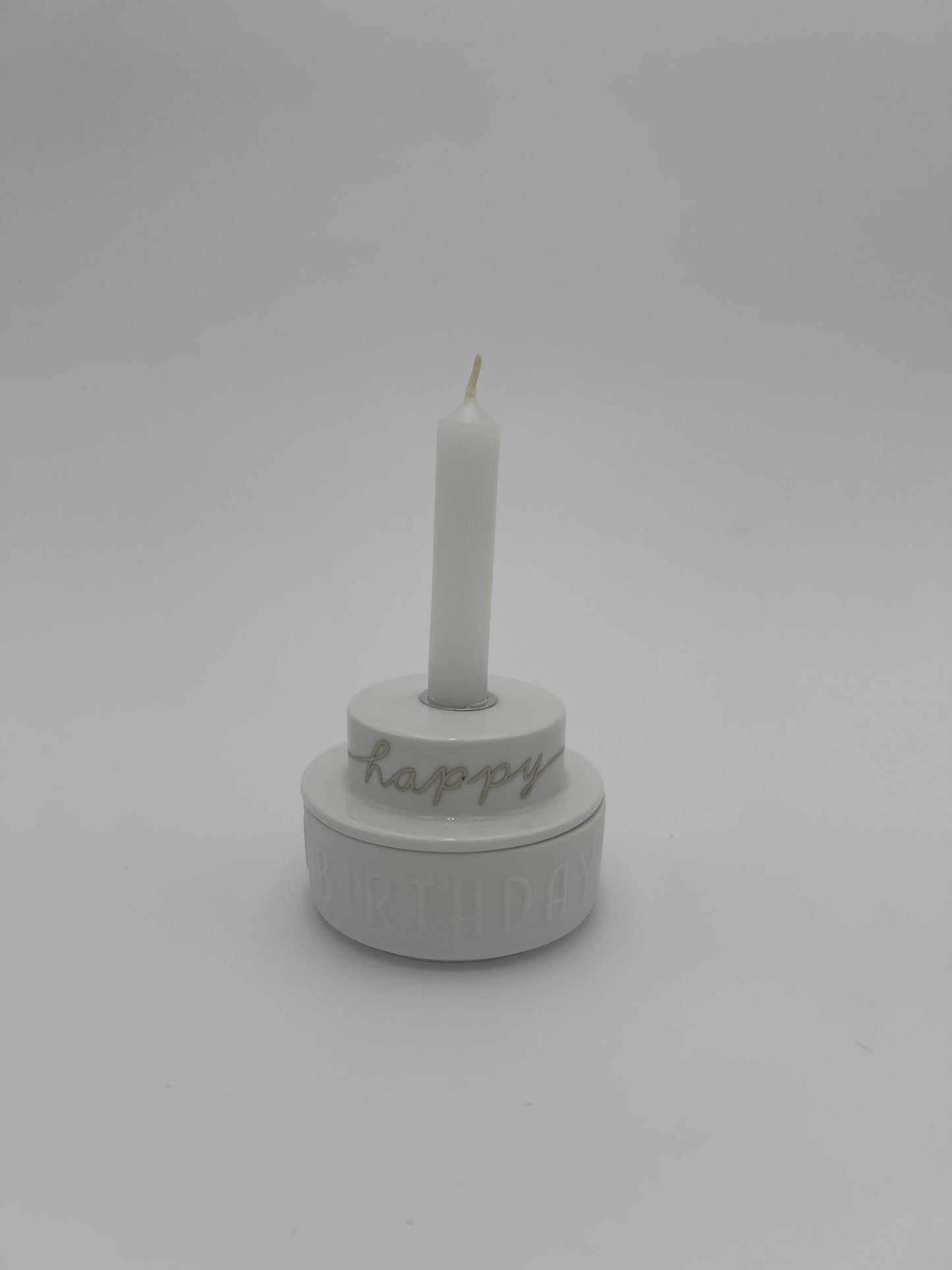 Lichttörtchen Happy Birthday D.7cm H.4,9cm Neuheit von räder design Geburtstagsgeschenk