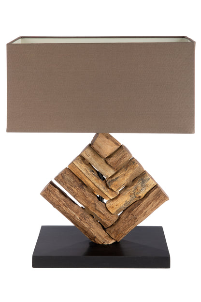 Maritime Tischleuchte Tribe aus Holz Braun 46cm hoch von Gilde - Maritim exklusive Lampe