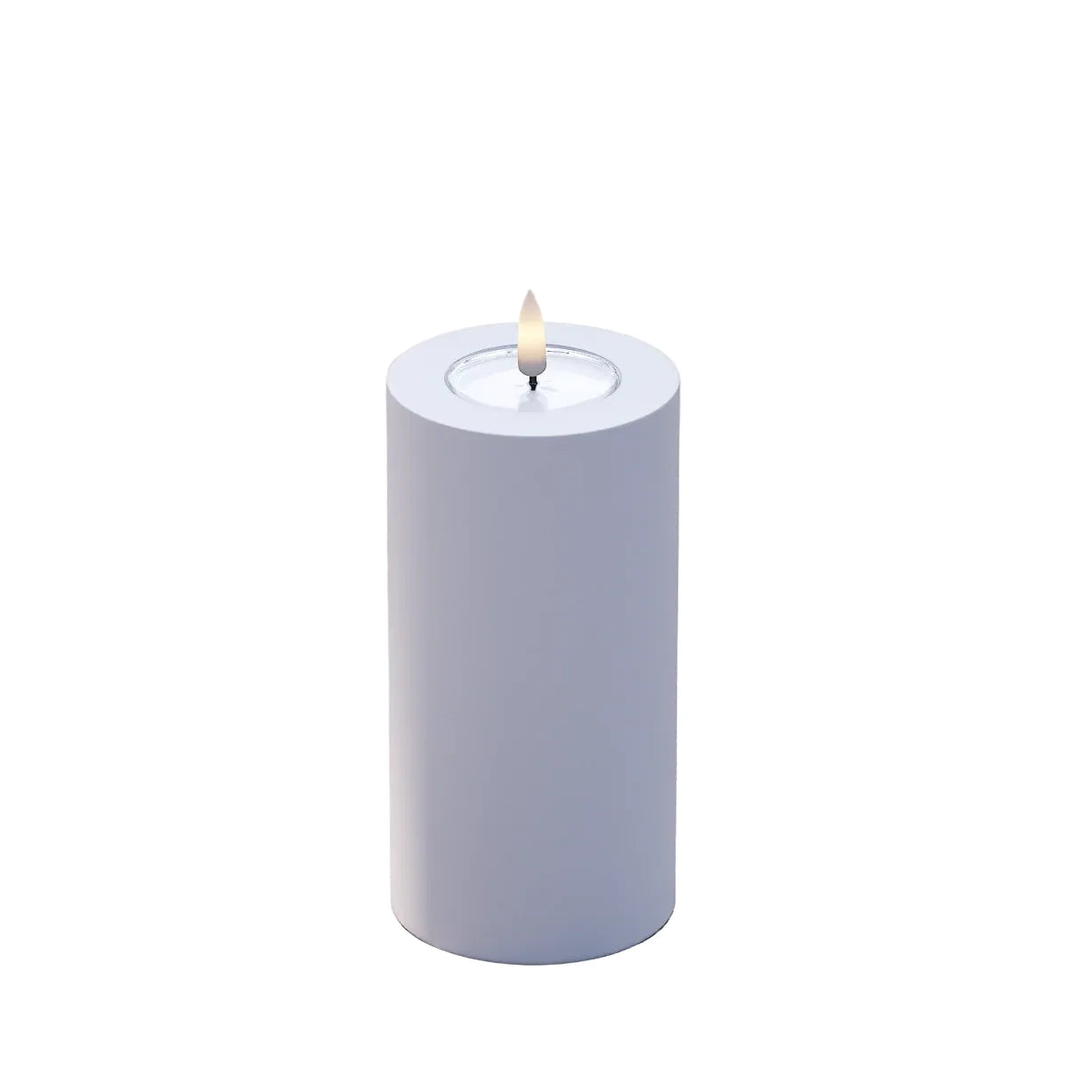 Outdoor LED-Stumpenkerze in verblasstem Blau 7,5 * 15 cm von Deluxe Homeart - Qualität aus Dänemark