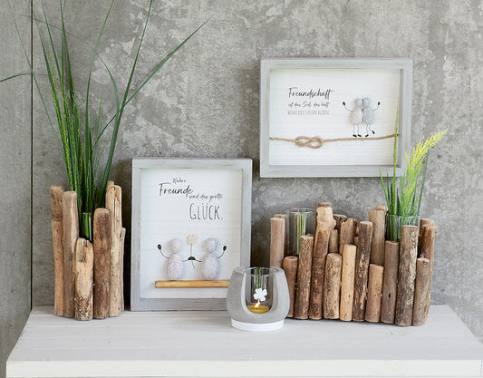Steinbild rechteckig "Freunde/Freundschaft" von Gilde Ein Bild für die Freundschaft aus Stein Geschenk für die Freundschaft Freund Freundin 2 Varianten