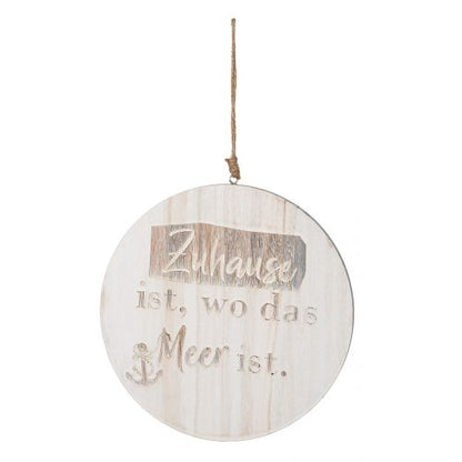 Hänger rund Wellenglück aus Holz von Gilde - Maritime Dekoration mit Sprüchen