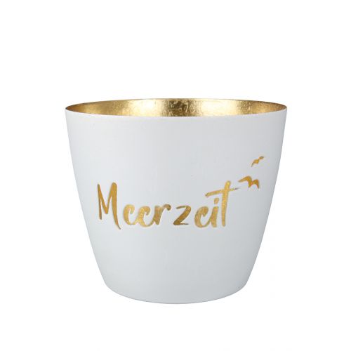 Windlicht "Meerzeit" aus Metall verschiedene Farben nach Wahl von Gilde - Maritime Dekoration