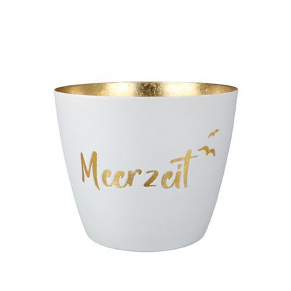 Windlicht "Meerzeit" aus Metall verschiedene Farben nach Wahl von Gilde - Maritime Dekoration