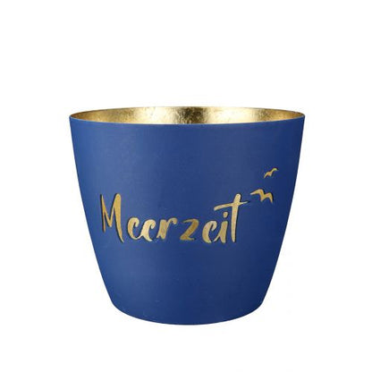 Windlicht "Meerzeit" aus Metall verschiedene Farben nach Wahl von Gilde - Maritime Dekoration
