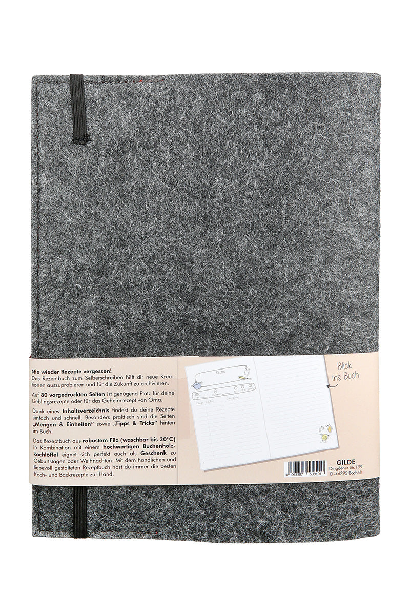 Kochbuch „Familien Geheimrezepte“ von Gilde – Rezeptbuch zum Selberschreiben mit Filzeinband