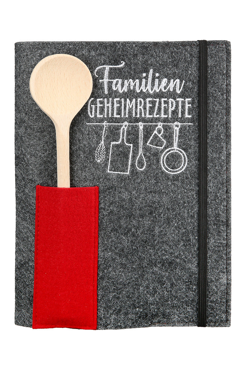 Kochbuch „Familien Geheimrezepte“ von Gilde – Rezeptbuch zum Selberschreiben mit Filzeinband