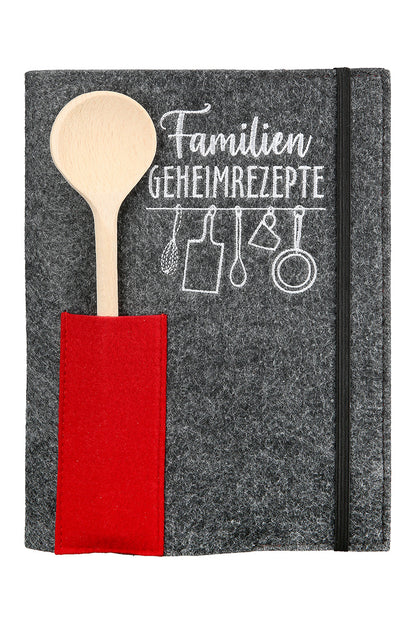 Kochbuch „Familien Geheimrezepte“ von Gilde – Rezeptbuch zum Selberschreiben mit Filzeinband