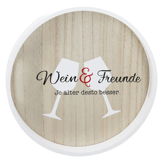 Tray round wine friends wine festival from Gilde - Wine friends gift set of 2 for the set price